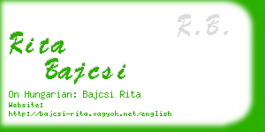 rita bajcsi business card